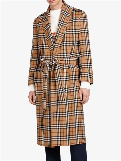 burberry reissued vintage check dressing gown coat